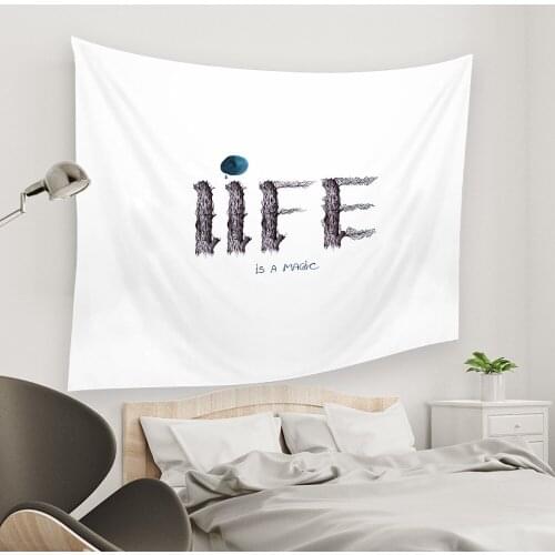 Geometric Simple Tapestry Polyester Fabric Time Letter Wall Hanging Tapestries Life Rustic Decorative Tapestry Tapiz Wandkleed