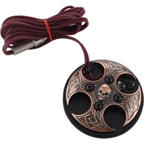Hot Sales 2018 Newest Skull Tattoo Foot Switch Stainless Steel Tattoo Pedal With Cord Clip For Tattoo Machine Free Shipping