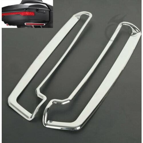 Motorcycle Chrome Side Marker Light Trim For Harley Tour Pak Electra Tri Glide Models 2014-2020