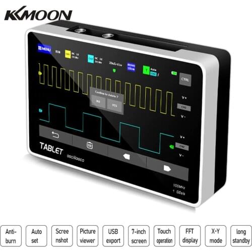 KKMOON 7 Inch TFT HD LCD Touching Screen Digital Oscilloscope 2 Channels 100MHz*2 Band Width 1GSa/s Sampling Rate Oscilloscope