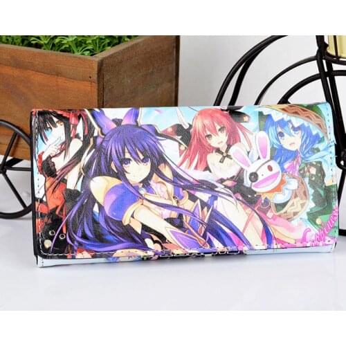 DATE A LIVE Colorful Anime Leather Wallet HOT Sale Card Holder Purse Cosplay Gift Money Bag for Men Women
