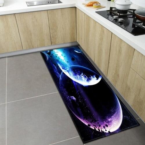 Kitchen Mat Starry Sky Pattern Entrance Doormat Bedroom Children Floor Anti-Slip Rug Home Decor Balcony Hallway Bathroom Carpets