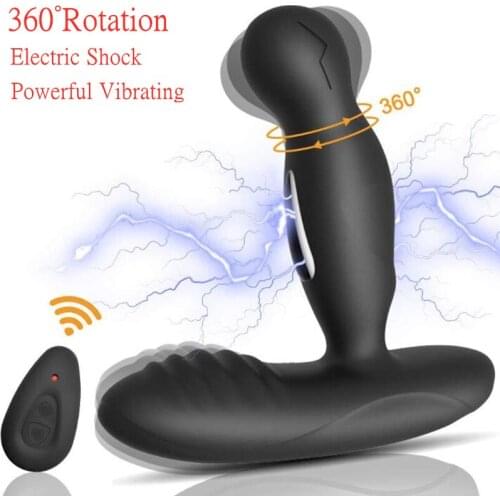 16 Modes Vibrating 3 Mode Rotation Male Prostate Massager Electric Shock Anal Plug Vagina Dildo G Spot Vibrator Sex Toy Buttplug