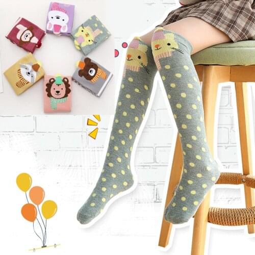 Cute Toddlers Girls cartoon Knee High Long socks Kids Soft Cotton booties Socks Baby Princess Sweet party wedding Dress Up Socks