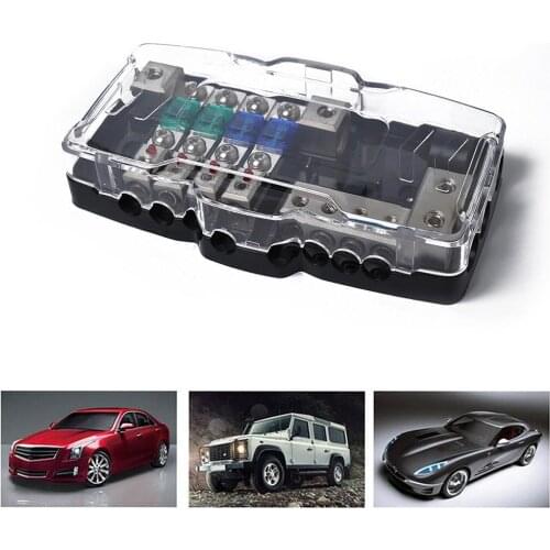 Mini ANL Fuse Holder 2 in 4 out Power Distribution Block Zinc Alloy and PC Protect Electrical Appliances for Car Audio Stereo