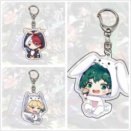 My Hero Academia Boku no hero Midoriya Todoroki Bakugou Acrylic Figure keychain Keyring Decoration Collection Model Toy Cosplay