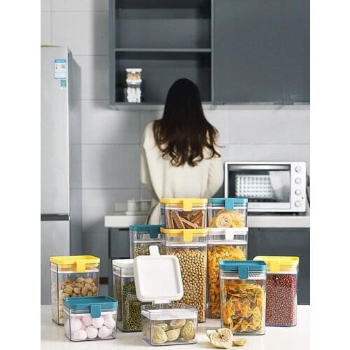 3-piece set of sealed transparent plastic jar kitchen spice food grade nut tea storage jar grain storage box