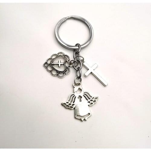 Neo Gothic Heart Cross Angel Keychain New Jewelry Gothic Aesthetic Pendant Keychain Punk Gift