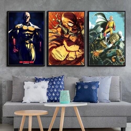 One Punch Man Saitama Genos Hot Japan Anime Art Canvas Painting Poster Wall Home Decor