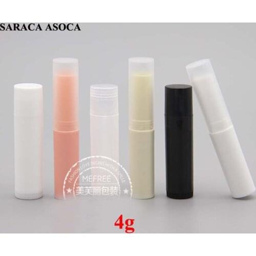 Wholesale 100pcs/lot 4g Plastic Lipstick Tube Refillable Bottles 4ml Empty Lip Balm Tube For Cosmetic Packing
