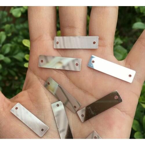 Sewing supplies wedding garment accessories 7*25mm rectangular double silver sequins