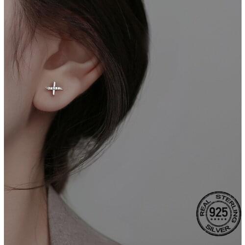 S925 Silver Needle Earrings For Women Gold Letter Retro Design Simple Korea Fashion Creative Lady Party Wedding Jewelry INEFFA