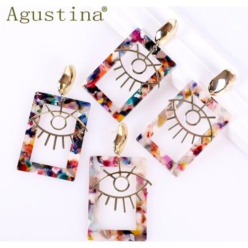 Eye Earrings Fashion Jewelry Women Acrylic Drop Punk Minimalist Earings Cute Cool Earring Dangle Christmas Boho kawaii Agustina