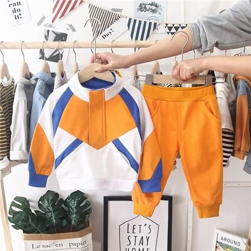 2PCS Sport Suit Infants Casual Set Baby Boys Girls Clothes Sets Newborn Boy Long-sleeved Clothing Zipper Coats+Pants