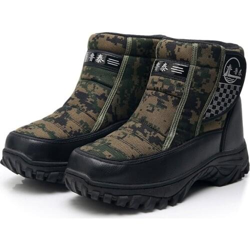 Warm Plush Boots Mens Winter Shoes Fashion Snow Boots Canvas Winter Sneakers Ankle Men Shoes Platform Booties Casual Footwear