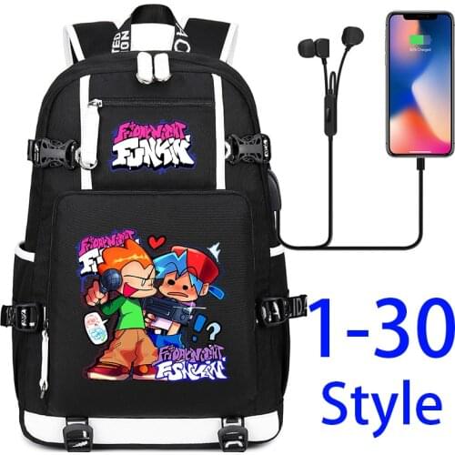 High-quality Friday Night Funkin School Bags For Teenage Girls Usb Charging Backpacks Women Bookbag Men Travel Laptop Bag