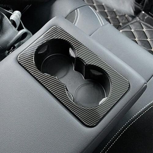 For Land Rover Defender 110 2020 2021 ABS Chrome Carbon Fiber Car Rear Seat Cup Holder Cover Trim Sticker Accessories