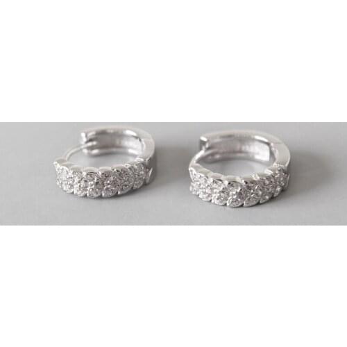 Fashion Sterling silver earrings simple Circle Tiny Clear Zircon hoop earrings for women silver 925 jewelry aretes серьги