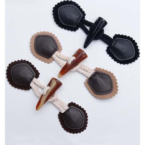 1Pairs Horn Buttons For Coat Jacket Sewing Accessories Fasteners Horn Toggle Buttons For Overcoat Decor Diy Sewing Supplies