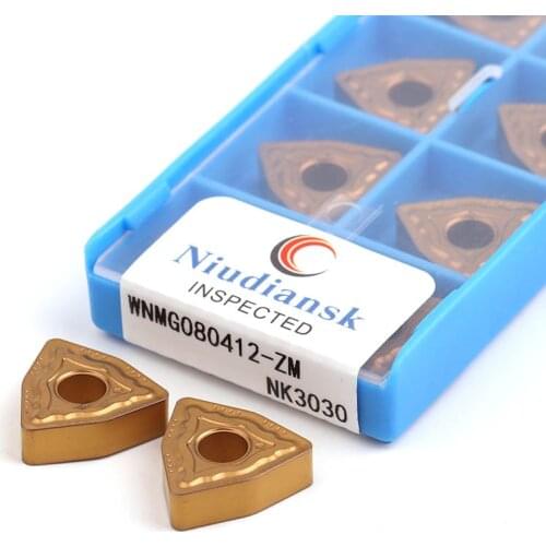 10Pcs WNMG080404 WNMG080408 WNMG080412 ZM NK3030 High Quality Carbide Inserts CNC Lathe Turning Tools Machining Cut Steel Parts