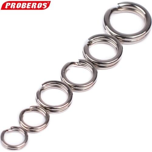 100pcs Stainless Steel Fishing Split Rings for Lures Crank Bait Double Loop Split Ring Fishing Connector Hook