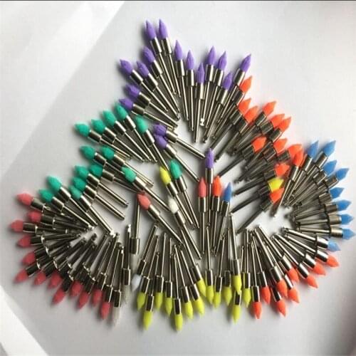 100 pcs Dental Lab Materials Colorful Nylon Latch Flat Polishing Prophy Cup Polisher Brushes Dentist Products