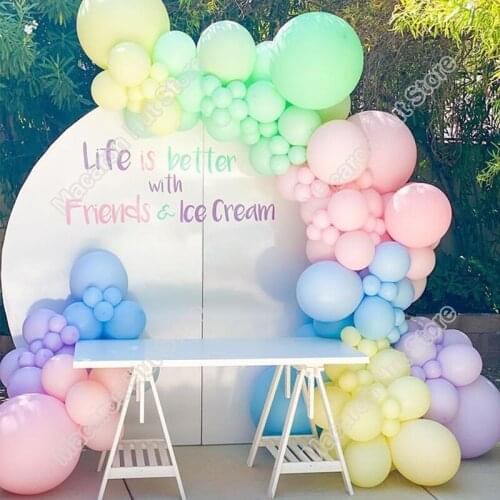 132pcs Macaron Pink Wedding Party Background Baby Shower Supplies Festival Mint Green Decoration Birthday Balloon Garland Kits