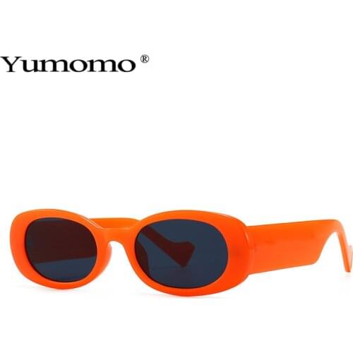 2021 New Fashion Small Oval Sunglasses Women Men Vintage Jelly Color Eyewear Green Orange Sun Glasses Shades UV400