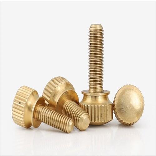 5pcs Brass natural color high head double hand screw copper bolt m3m4m5 * 8 / 10 / 12 / 16 / 25