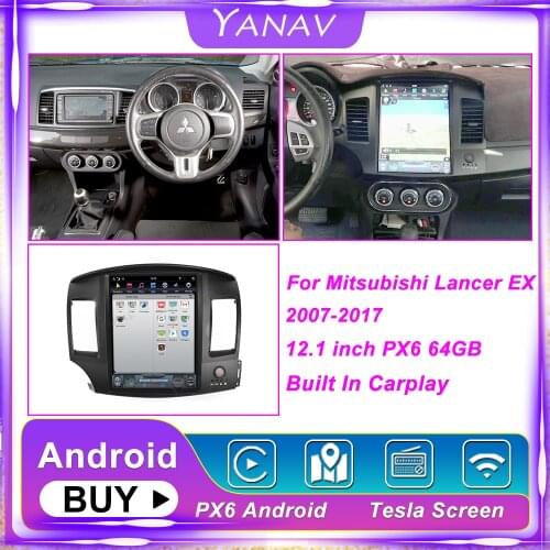 12.1" PX6 For Mitsubishi Lancer EX Car Tesla Screen Android GPS Navigation Multimedia Player 2007-2017 Stereo Receiver Head Unit