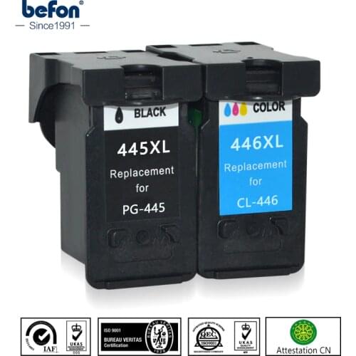 Befon Re-Manufactured 445 446 XL Ink Cartridge Replacement for Canon PG-445 CL-446 PG445 CL446 for ip2840 MG2440 2540 2940 494