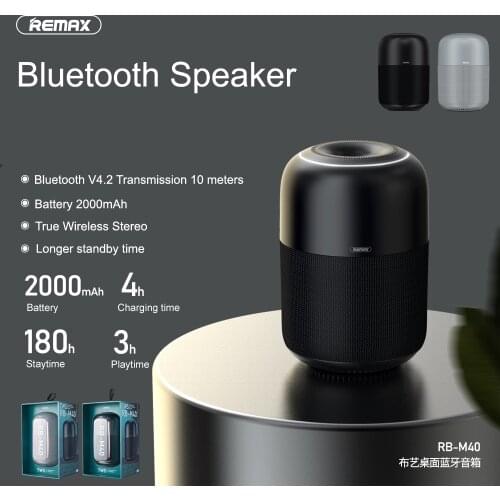 Remax Wireless Bluetooth Spekaer Bluetooth 4.2 Desktop Fabric HIFI Bluetooth Speaker For IOS Android Smartphones RB-M40