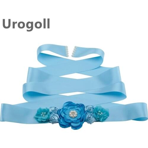 Noble Belt Pearl Rhinestones Bridal Wedding Belts Sashes Beaded Flowers Satin Handmade Belts For Bride Women Girl Dress