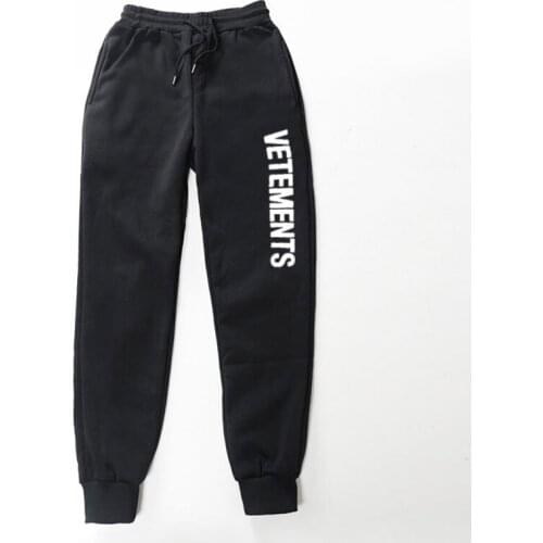 Mens Sweatpants VETEMENTS Print Jogger Lounge Pants Pocket Outdoor Hiking Running Pants Streetwear Sweat Pants