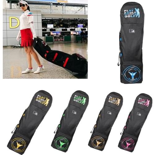 Golf Club Bag Travel Cover Heavy Protector Guard Rolling Wheels Case
