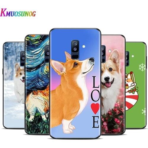 Cute Corgi Dog For Samsung Galaxy A9 A8S A8 A7 A6S A6 A5 A3 A750 Plus 2018 2017 2016 Star Black Phone Case