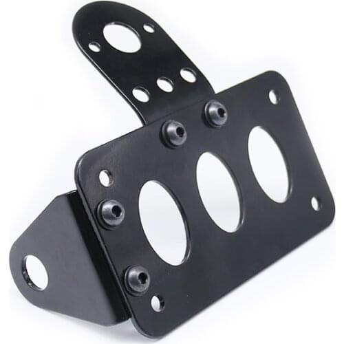 Black Side Mount Motorcycle License Plate Bracket Brake Tail Light Cruiser Chopper Cafe Racer Old School Bobber Touring