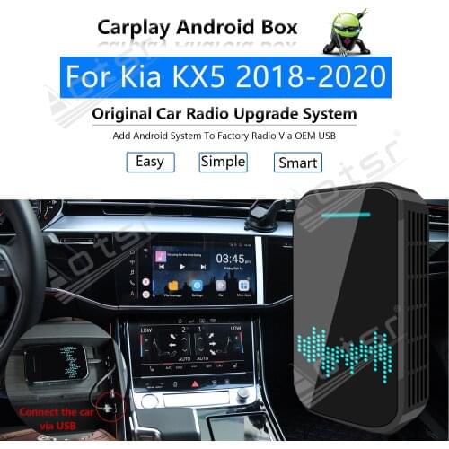 For Kia KX5 2018 2019 2020 Car Multimedia Player Android System Mirror Link Navigation Map Apple Carplay Wireless Dongle Ai Box