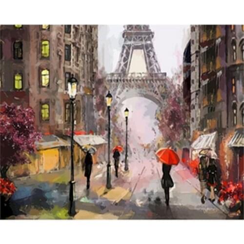 City Landscape DIY 11CT Embroidery Cross Stitch Kits Needlework Craft Set Cotton Thread Printed Canvas Home Dropshipping