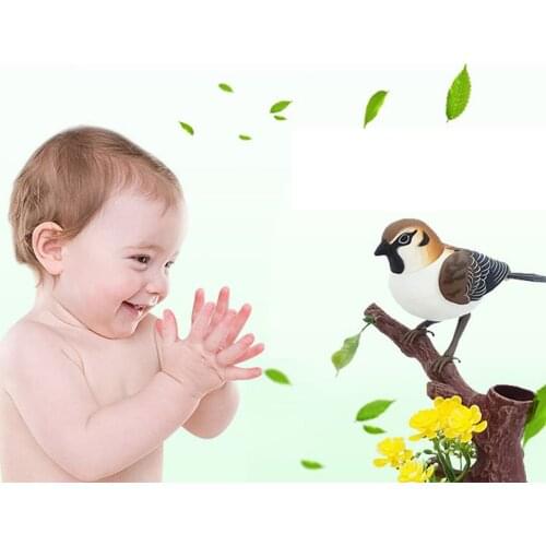 Haktoys Singing & Chirping Bird in a Cage, Moving Beak and Tail Sound Activated and Battery Operated Realistic Parakeet on 2222