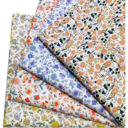145x50cm 60S Cotton poplin High Density Fresh Small Floral Fabric, making Womens Childrens Dress cloth