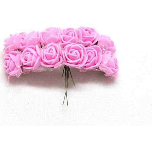 144PCS/SET Artificial Foam Rose Head Flowers Lace Wedding Bridal Party Bouquet Table DIY Craft Wreath Garland Home Wedding