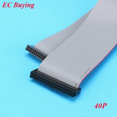 2.54mm pitch FC-40 JTAG ISP AVR Download Cable Wire Line 40P 40pin 30CM 300mm Connector Gray Flat Ribbon Data Cable 28AWG