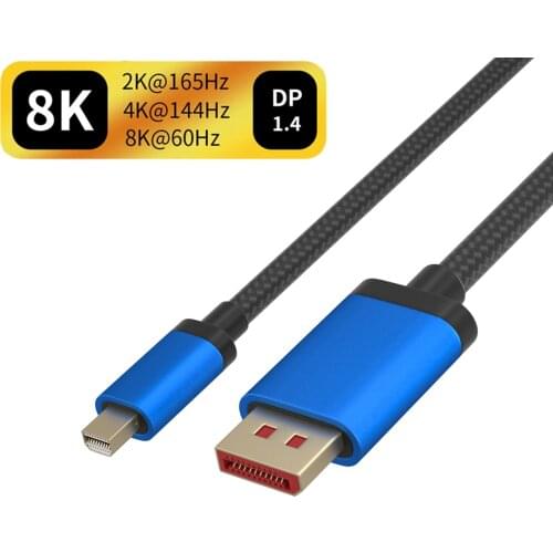 8K Mini Displayport 1.4 cable Bi-directional mini dp to dp 1.4 cable 1.8m 8K@60Hz,4K@144Hz for macs HP dell Lenovo