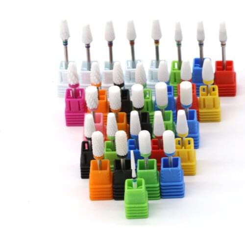 Carbide Ceramic Milling Cutter Nail Drill Bits Umbrella Cuticle Clean for Manicure Electric Grinder Pedicure Remove Mills Tool