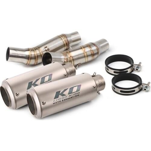 Slip-on Exhaust Set for Kawasaki Z1000 Z1000SX Motorcycle Mid Link Pipe 51mm Mufflers with Removable DB Killer Escape Left Right