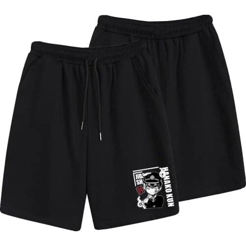 Anime Toilet-Bound Hanako Kun Short Pants Black Summer Sweatpants Hanako-kun Sportswear Breeches Shorts Men Women Beach Shorts