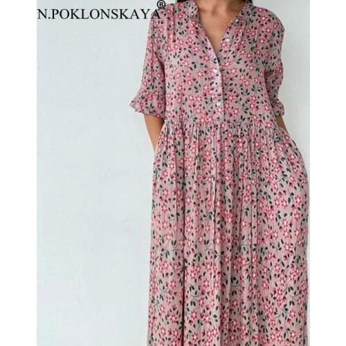 Розовые летние платья N.POKLONSKAYA China At AliExpress