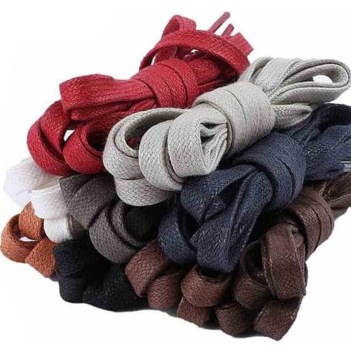 New Flat Waxed Shoelaces Dress Canvas Sneaker Boots Shoe Laces Unisex Strings