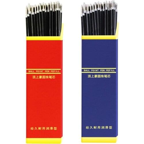 100Pcs/Set 0.7mm Blue Red Ink Office Gel Pen Ballpoint Practice Refill Writing Stationery Rod Pen Refill School Tool Gift P U6B3